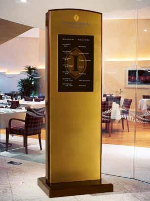 toughened glass with a printed logo at the Marriott