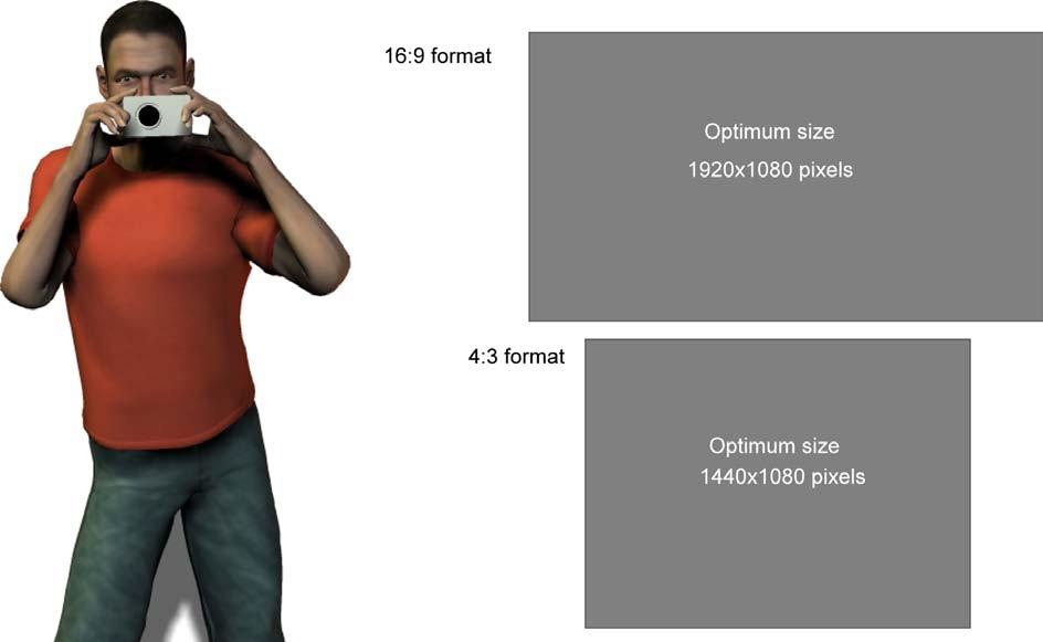 3 Some photo format basics Today s digital cameras use either the 4:3 or the 16:9 aspect ratios. In many cases you can set your camera to either of these formats.