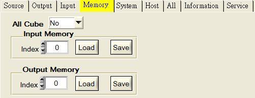 Enter [Memory] menu 2. Enter an index value (as required) 3.