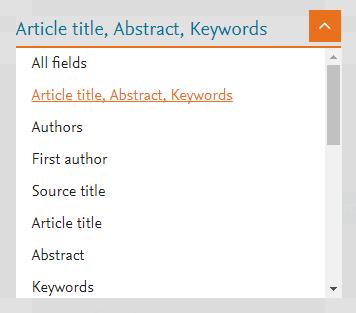 Scopus 4 Basic search workflow 1 Start searching Select search mode Search terms Search fields Date range and Document type Search