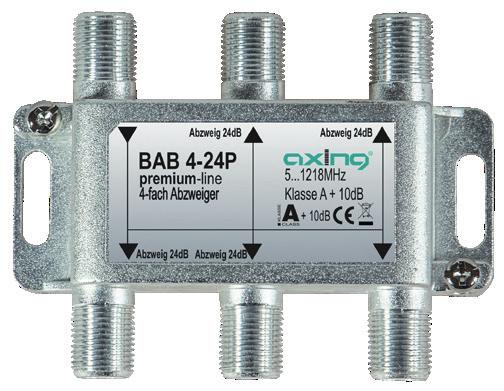every purpose For almost every type of installation, AXING has the right splitter or tap. With a frequency range up to 1218 MHz the devices are suitable for DOCSIS 3.