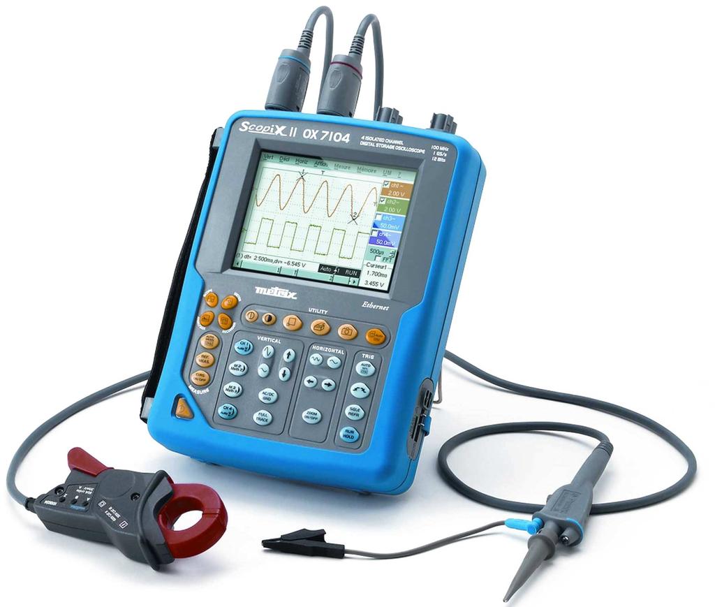 Scopix II, portable and self-contained digital oscilloscope 40 to 200MHz OX 7042 OX 7062 OX 7102 - OX 7102 OX 7202 - OX 7204 From the laboratory to the field, from diagnostic to appraisals, for