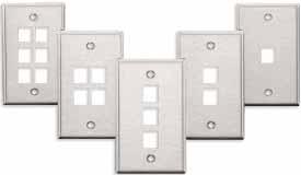 WALLPLATES Single-gang and dual-gang QuickPort Stainless Steel Wallplates provide rugged durability and accept any QuickPort module.