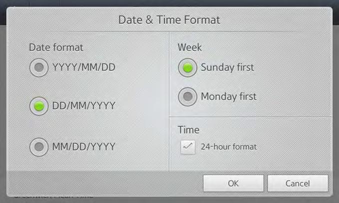 Settings Note: If you enter the date and time incorrectly, the schedule will not function properly. Figure 6.
