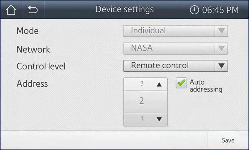 Settings Device Settings To view the Device Settings screen: 1. On the Installation Settings screen (Figure 21), select the Device settings button.