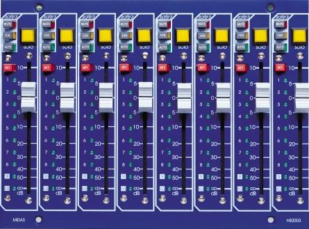 Input Fader The Input faders of the HS0003 are linked to an intuitive, VCA level automation system, which is mainly controlled from the centre section of the console, though key status buttons and