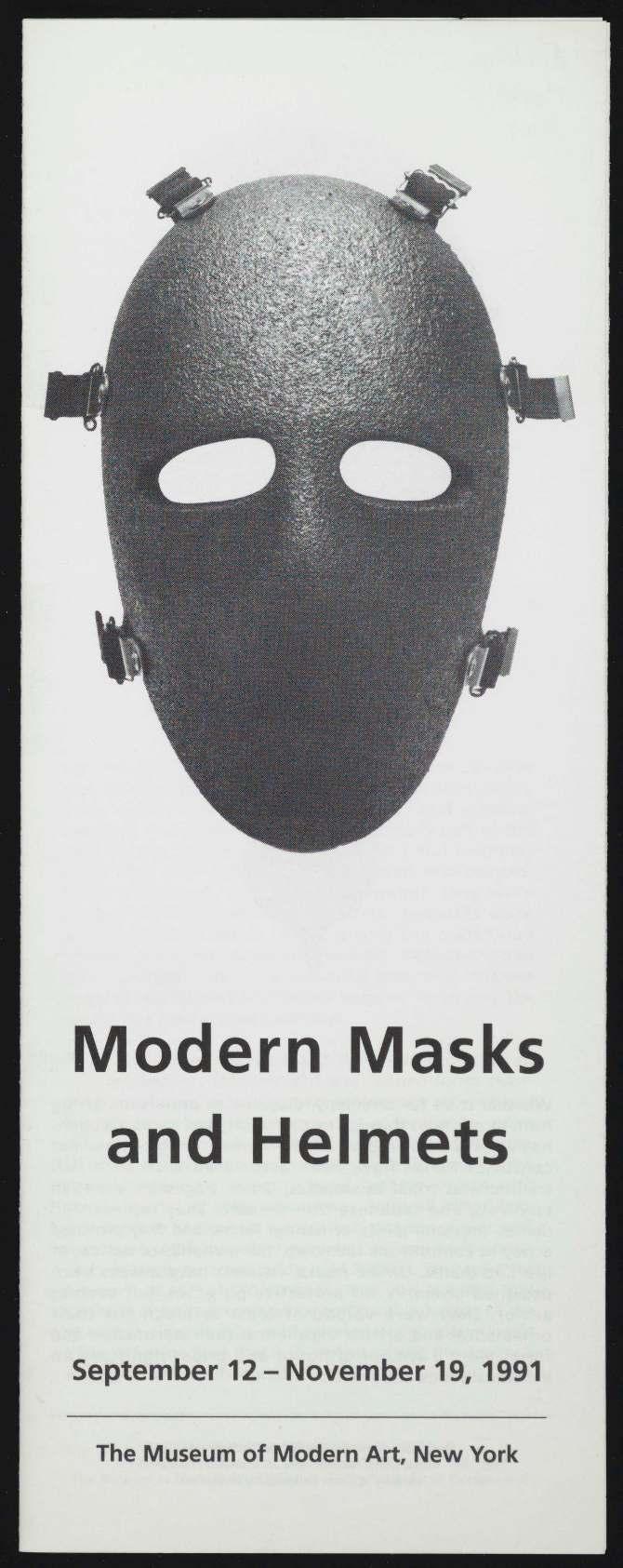 '' Modern Masks and Helmets September