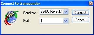 CONFIGURATION OF THE TRANSPONDER Page 5 From the drop-down menu select Connection and then Open Connection.