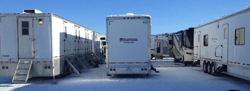 trailers, camera trucks and trailers, mobile offices, and rest trailers for both cast and crew.