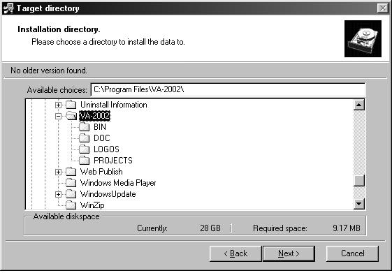 Installing the VA-2002 Software 3. Click Next.