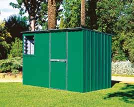 the shed front plus added depth, compared to Flat Roof sheds. This provides additional storage space yet still remain compact enough to fit into small yards.