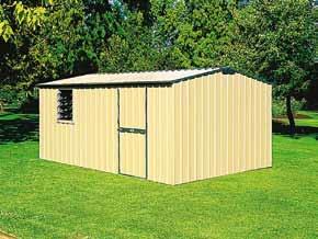 1. Truss Roof EasySHED 4.50 x 3.00 x 2.10m shown in Wheat with optional Louvre Window $1745 2. Truss Roof EasySHED 6.00 x 3.75 x 2.