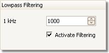 118 Toolbars and buttons 7.2.1.3 Lowpass filtering The lowpass filtering feature can reject high frequencies from any selected input channel.