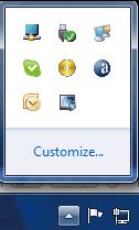 3. Upravljanje monitorja Prikaz menija Upravitelja DisplayLink: 1. V opravilni vrstici kliknite puščico Prikaži skrite ikone za prikaz vseh ikon, ki so na voljo. 2.