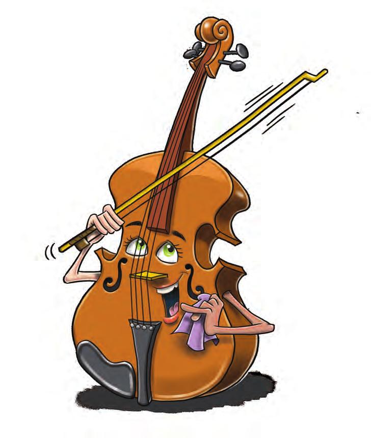 The string section is made up of violins, violas,