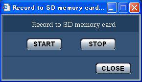 Record images on the SD memory card manually Images displayed on the "Live" page can be recorded on the SD memory card manually.