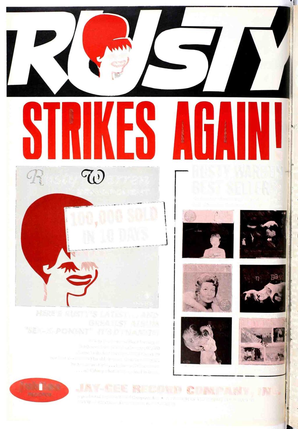 www.americanradiohistory.com SELLERS:.11 17 qiusty CZI&arren SEX-X-POfVENT AGAIN! RUSTY WARREN The Greatest "Best Selling" Comedy Catalog- Each Album Has Sold Over a Half Million Copies. ---g.