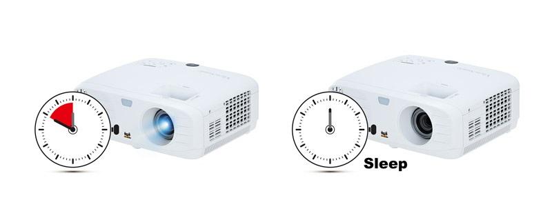 Sleep Timer function allows you to select a period of inactivity that will determine when the projector should put