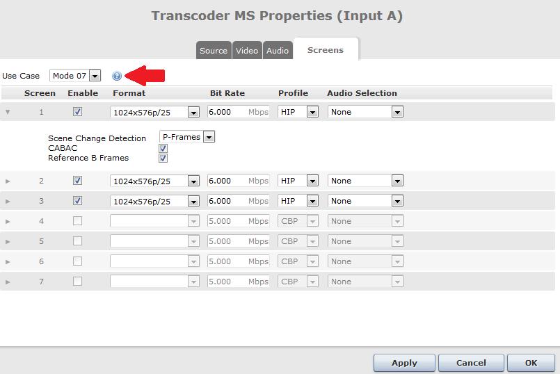 Figure 8.44 Universal Transcoder- Multiscreen profiles mode selection 8.6.3.