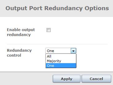 The following Output Redundancy card setting parameters are available: Switch delay Switch back delay Specify the Switch delay Specify the Switch back delay Figure 10.