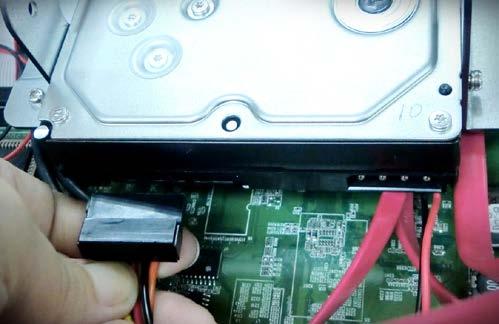 Connect the internal power cable to the HDD.