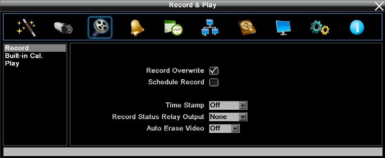 6.3 Record Settings You can configure the basic recording settings on the hard disk. You can also configure the settings for Quick Playback. 6.3.1 Record You can enable the Video Loss Event function and configured the video loss event notifications in this menu.