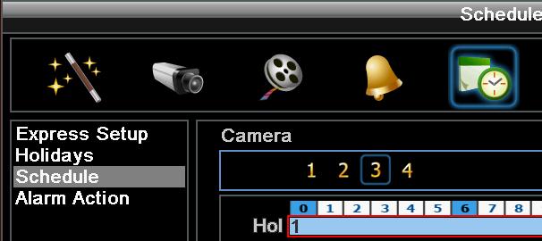 3. Selecting camera: Use the Shuttle wheel to select the desired camera to configure.