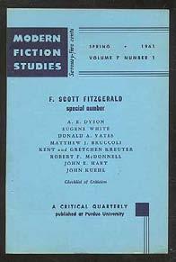 Lafayette, Indiana: Purdue University (1961). First edition. Volume VII, No. 1, Spring 1961. F. Scott Fitzgerald special issue.