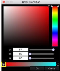 3 Set the color for the start point in the dialog above. The color for the start point of the selected area has been set.