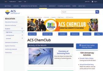 ChemClubs on the Web The ChemClub Program shares