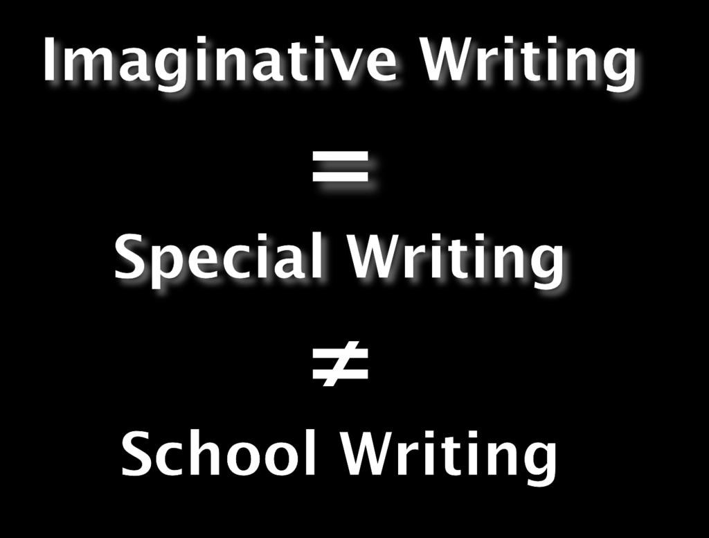 Students writers come to associate imaginative writing with a rarefied experience that must be