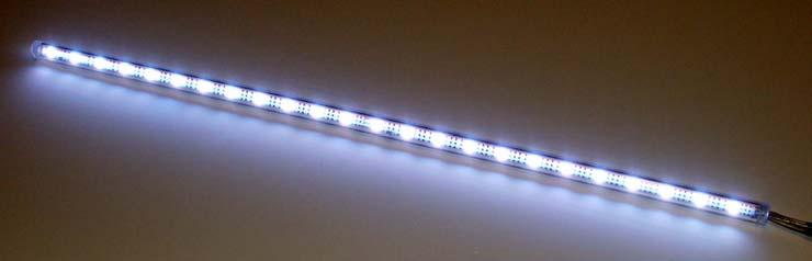 - 1 Medium-Power-LED-Stripe Produktbeispiel: MPS12-R-500-W-E Features - Medium Power LED stripes with different length - Production length available from 250mm to 1500mm suitable for Lumi-Con Dimmers