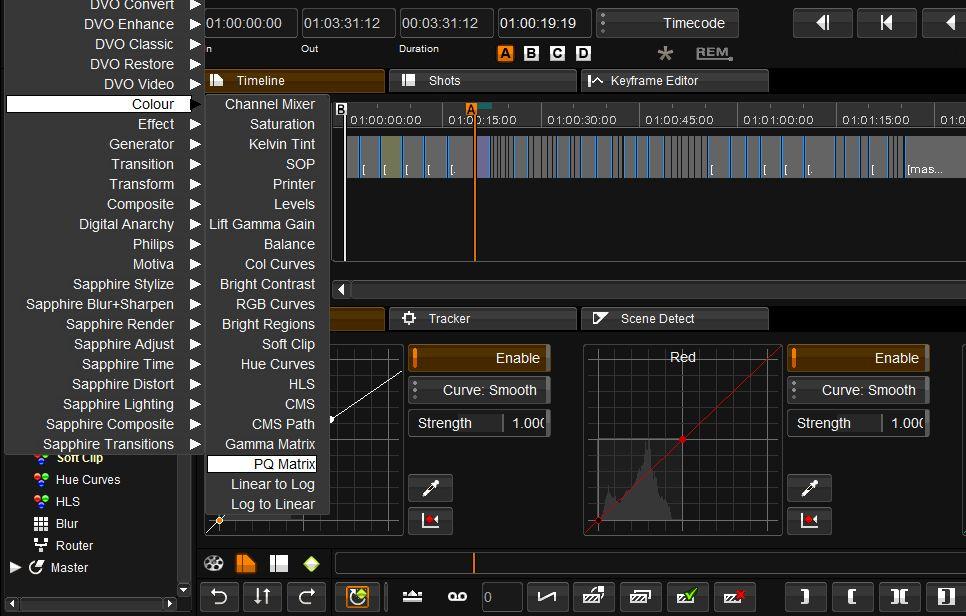 Nucoda tools and options to make HDR easier PQ Matrix Tool This new tool will allow users to add or remove the PQ Curve both before and during grading.