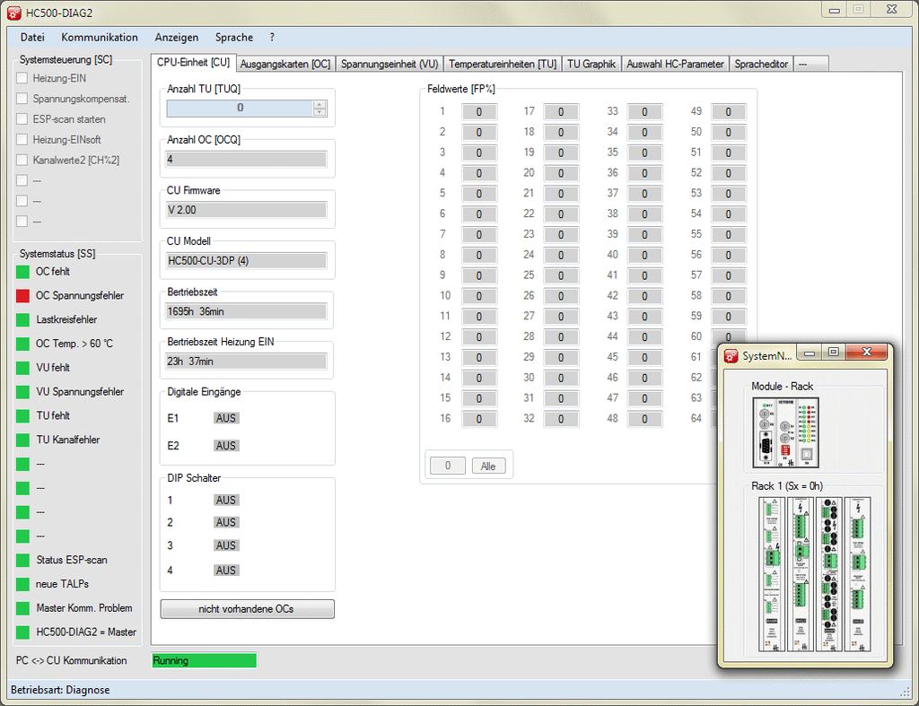 freeware WINDOWS diagnostic software HC-DIAG2 (sucessor of