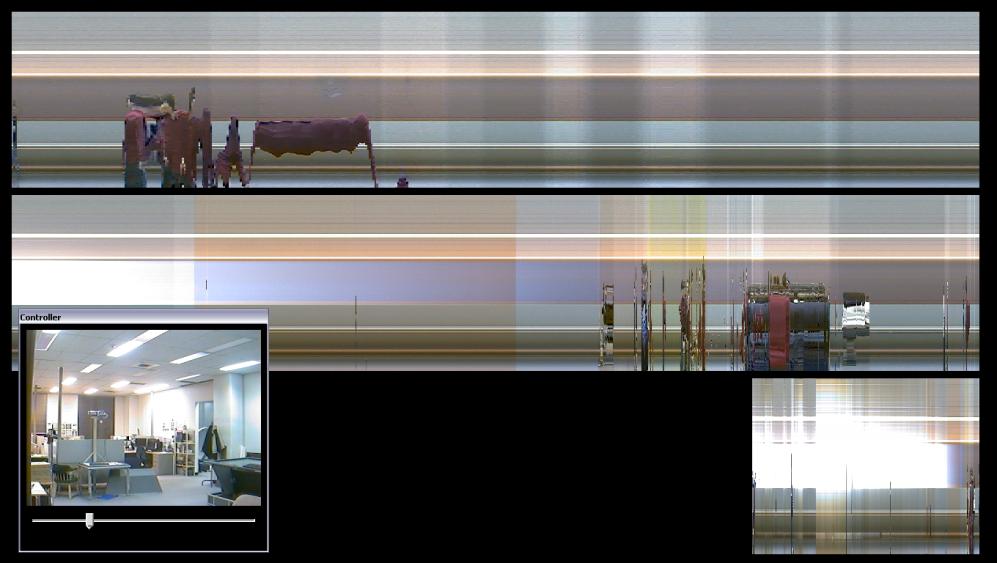 Additionally, the video cubism visualization allows the observer to select the column that the video stream is being sliced on.