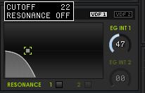 Figure 6 VDF parameters modified to get a duller sound Next, we increase