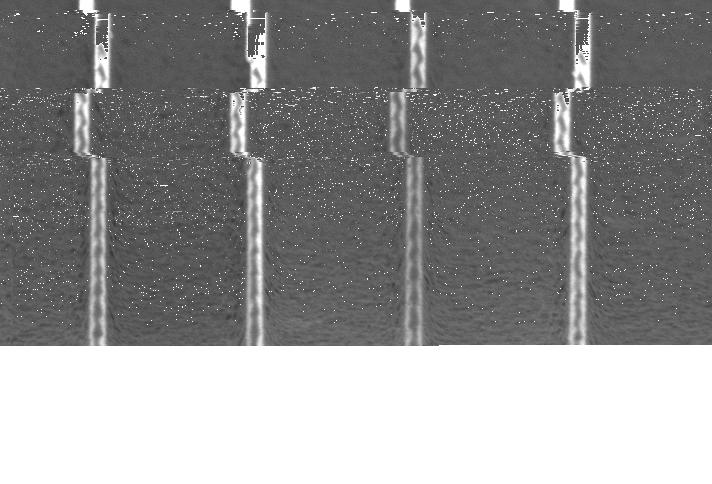 1 Submicron Beam Formation Beam arrays with a photo defined 1.µm trench spacing were etched for min using level 1 etch parameters, as shown in Table 1.