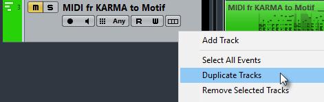 For this playback, mute the final MIDI data track and unmute the control tracks: There