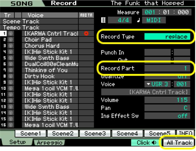 Using the Motif s Internal Sequencer (Control Track) This section discusses how to use the Control Track concept of recording with the Motif s internal sequencer.