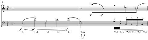 Relevant information in the score can be highlighted to focus the attention to a specific detail in the score (Figure 12).