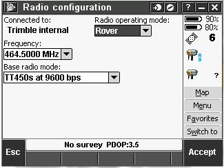 Base radio mode: TT450s at 9600 bps Select Accept. Select Base options, then Edit.