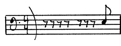 rest in the middle of a combination of eighth notes, which are usually joined by a bar, makes it necessary to write them out individually.