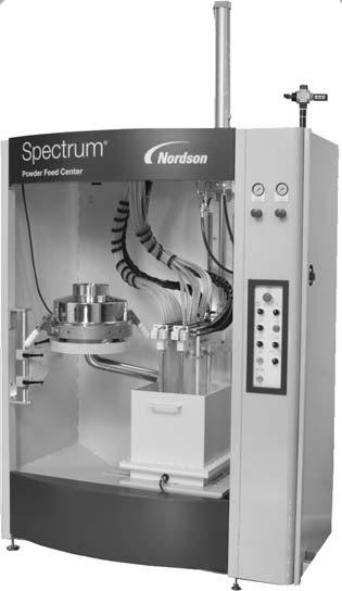 Descriere Introducere Secţiunea Descriere Nordson Spectrum Feed Center condiţionează şi furnizează pulbere pentru maxim 7 de pistoale automate de pulverizare cu pulbere.
