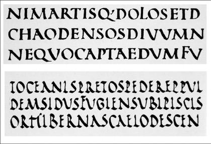 400 AD Image0 [Field Data] Field name: Collection Value: Visual Resources Collection Field name: Title Value: Comparison of Square Capitals and Rustic Capitals Field name: Date Value: 400 Field name: