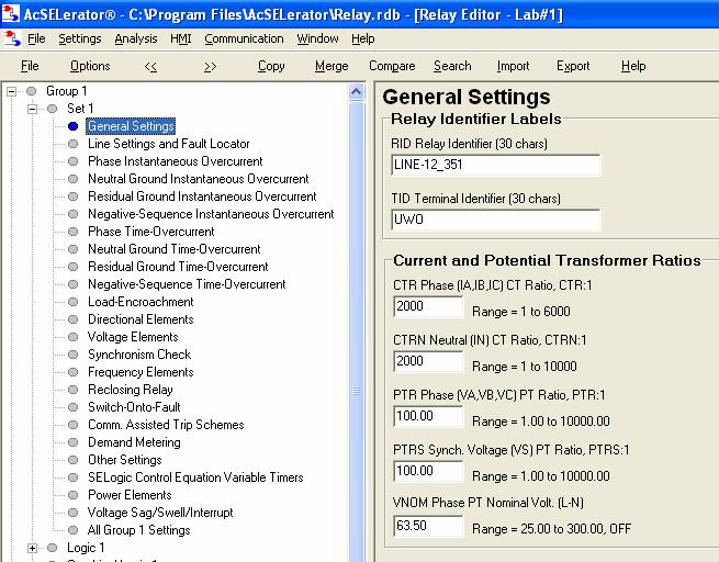 Procedure Understanding the relay setting 1. Open AcSELerator software, for communicating with the SEL351 relay (icon on the desktop). 2.