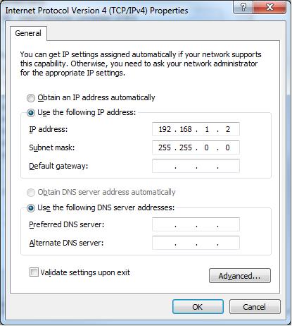 Figure 7: Internet Protocol Version 6 Properties Window 6. Select Use the following IP Address for static IP addressing and enter the details as shown in Figure 8.