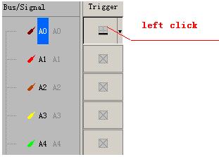Fig 4-22 Left Click on Trigger Fig 4-23 Right Click on Trigger Fig 4-24 Trigger Menu Task 5. Run to Acquire Data 1.
