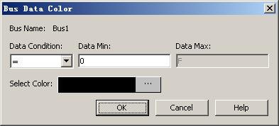 Fig4-59 - Bus Data Color Bus Name: Display the selected Bus name. Data Condition: Select the Data Condition to change the Bus data color. There are four options which are =,!