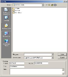 Fig 3-6: Save As Dialog Box Save Save the current file. Save As Specify the name of the file to be saved. Auto Save Save the required file automatically.