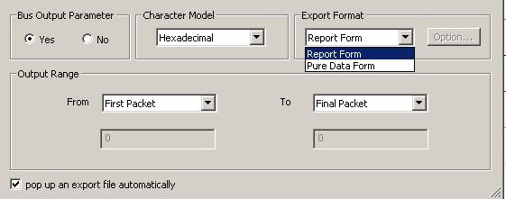 Fig 3-10: Export Format Pull-down Menu In the part of the Export Format, when the users